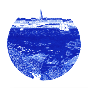 Saint Malo - Ville de la mer - 30x30cm - SERIGRAPHIE