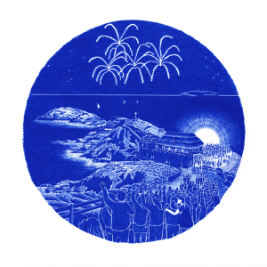 Saint Lunaire - la pointe du décollé - 30x30cm - SERIGRAPHIE