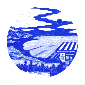 Cancale - Le marché aux huitres - 30x30cm - SERIGRAPHIE
